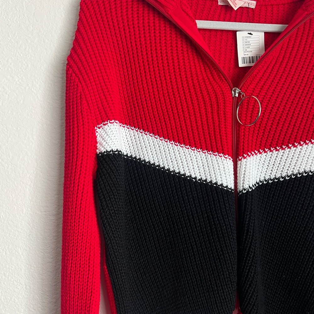 Urban outfitters jamie colorblock zip up cardigan - Picture 2 of 6